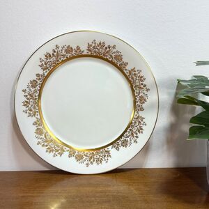2 Vintage Oxford Dinner Plates Lenox Golden Dawn Bone China Gold Made in USA